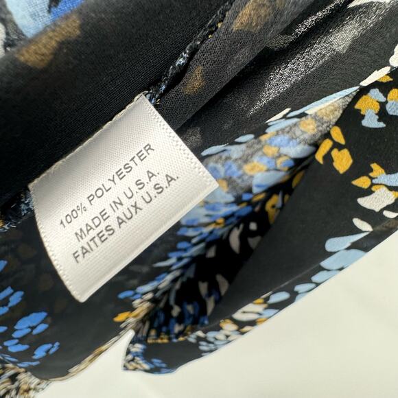 Misa Floral Wrap Chiffon V Neck Dress Long Sleeve Midi Dress Size XS NWOT - Picture 10 of 12